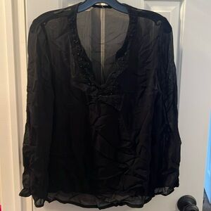 Sheer / silk black blouse size small